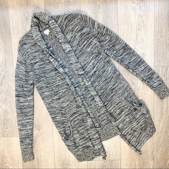 Aritzia Wilfred Flaubert Cardigan Sweater Duster Heathered Grey Draped Size XS - Picture 7 of 14